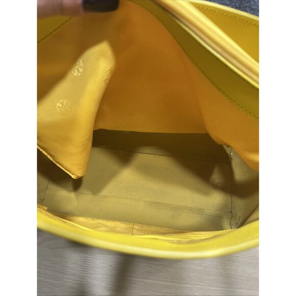 Tory Burch York Buckle Medium Tote Work Bag Yellow Saffiano Leather See Details. - Picture 6 of 16